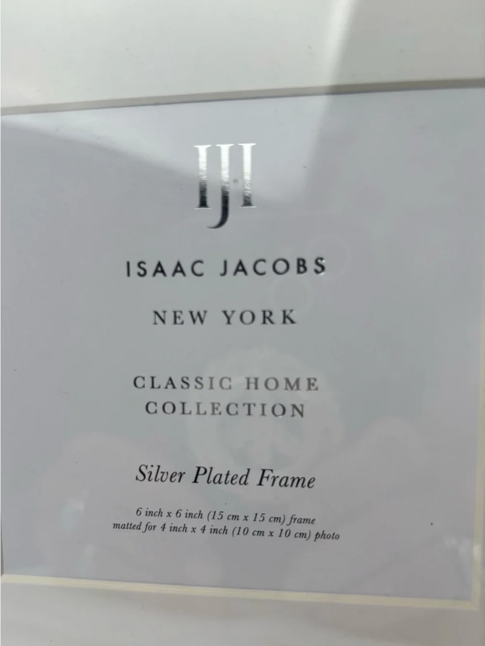 NWT Isaac Jacobs Silver Plated Photo Frame 6” x 6” Matted 4” x 4” Rope Border